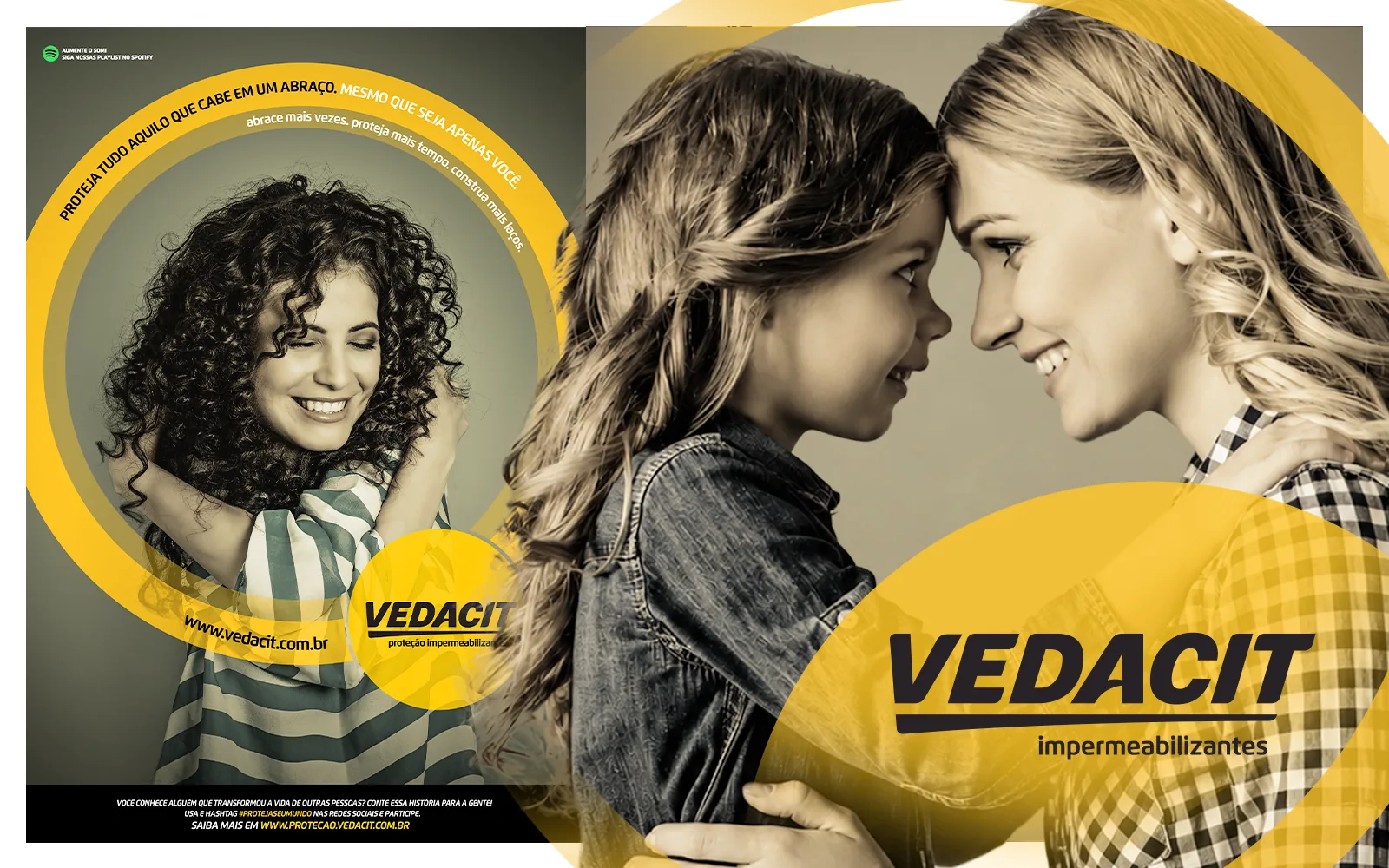 Projeto Vedacit com conceito criativo, direção de arte e design visual.